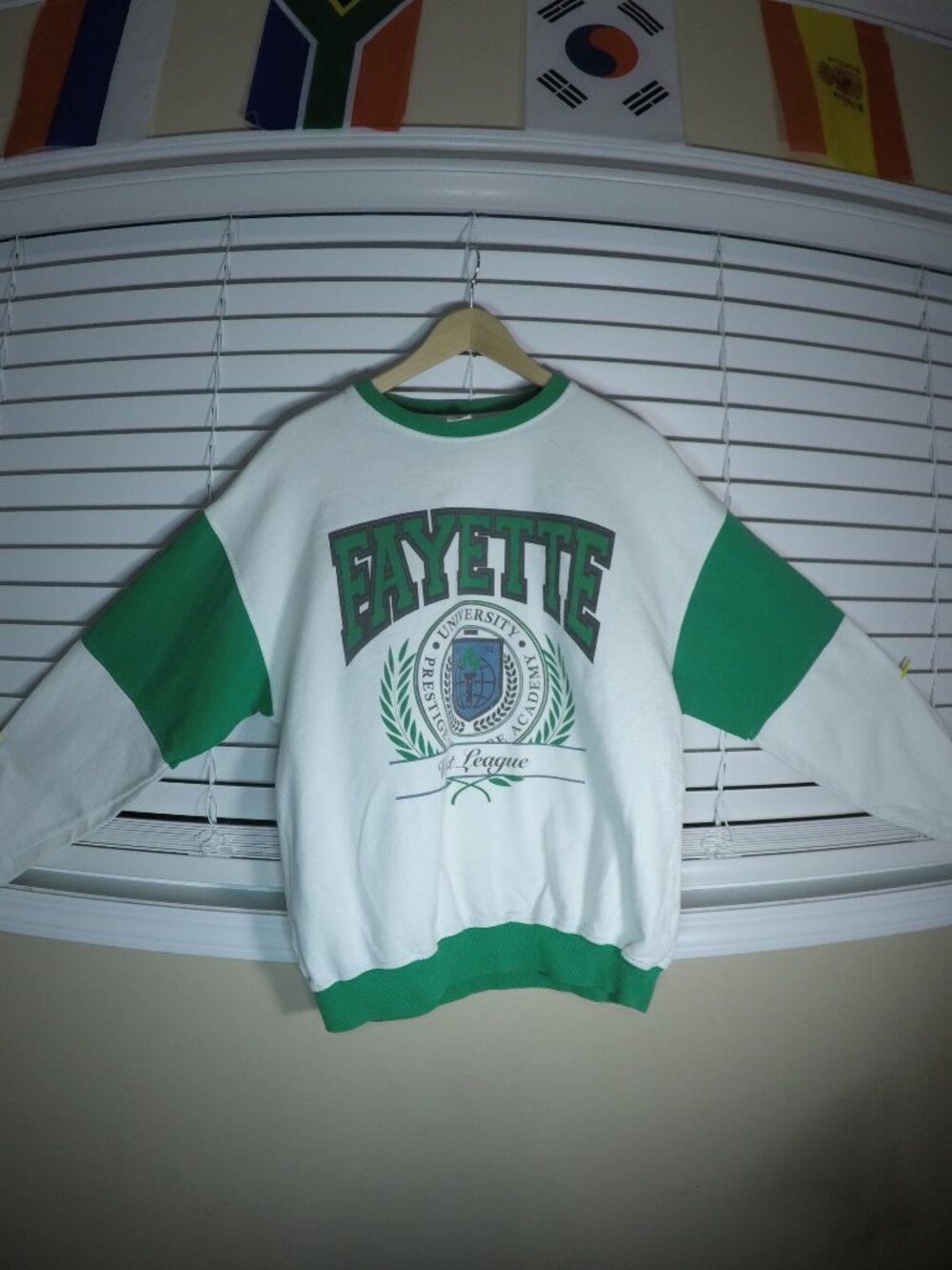 Vintage 90s Fayette Ivy League Crewneck Green M